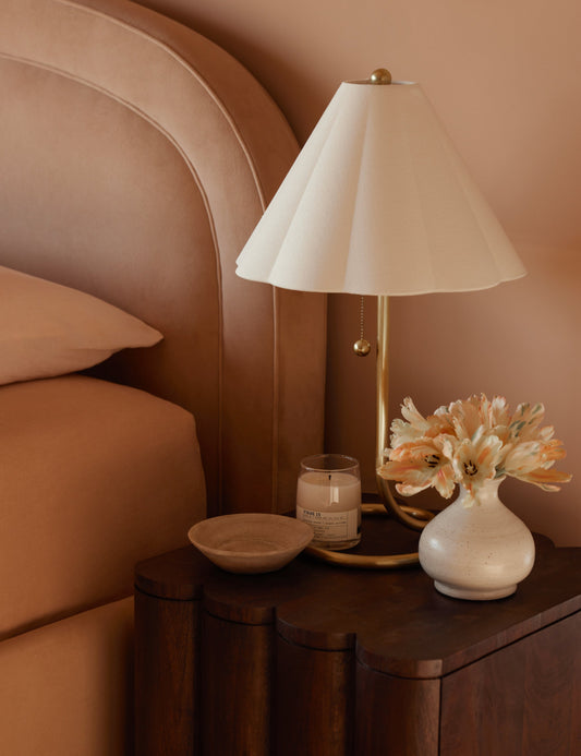 Primrose Table Lamp styled in a room