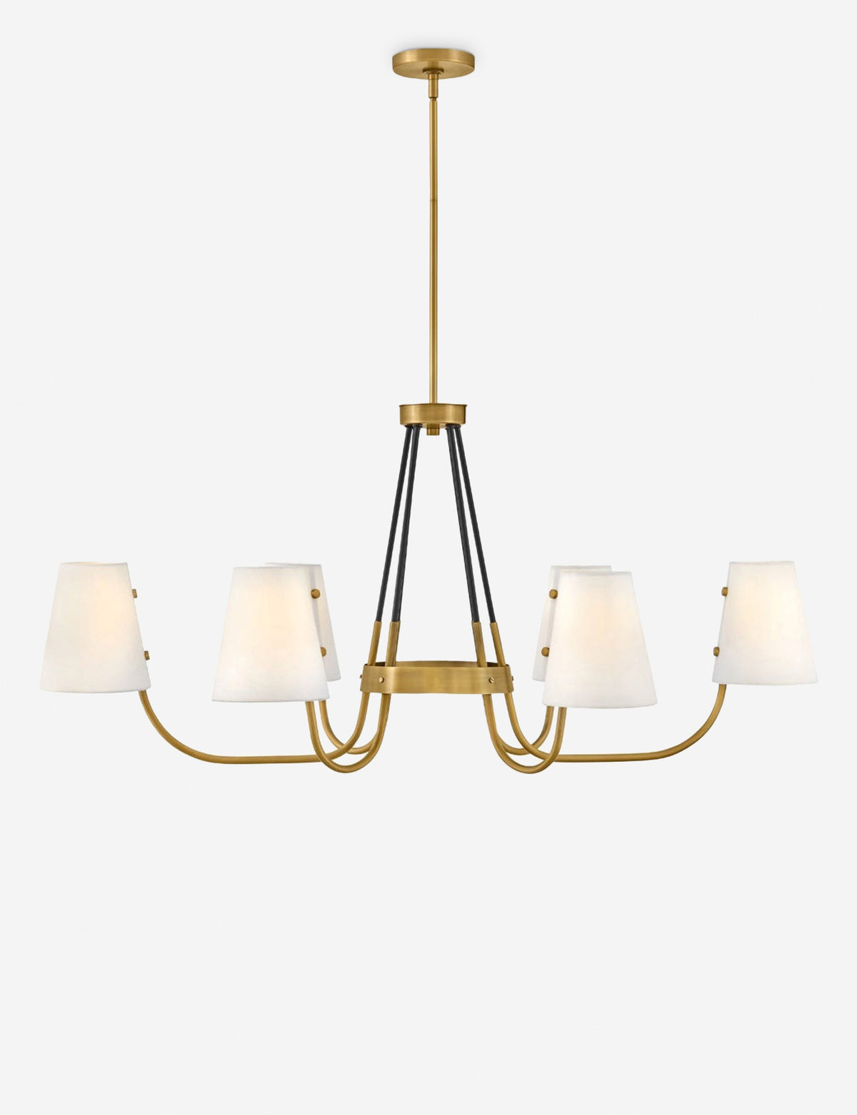 Teague Linear Chandelier dining room light front view