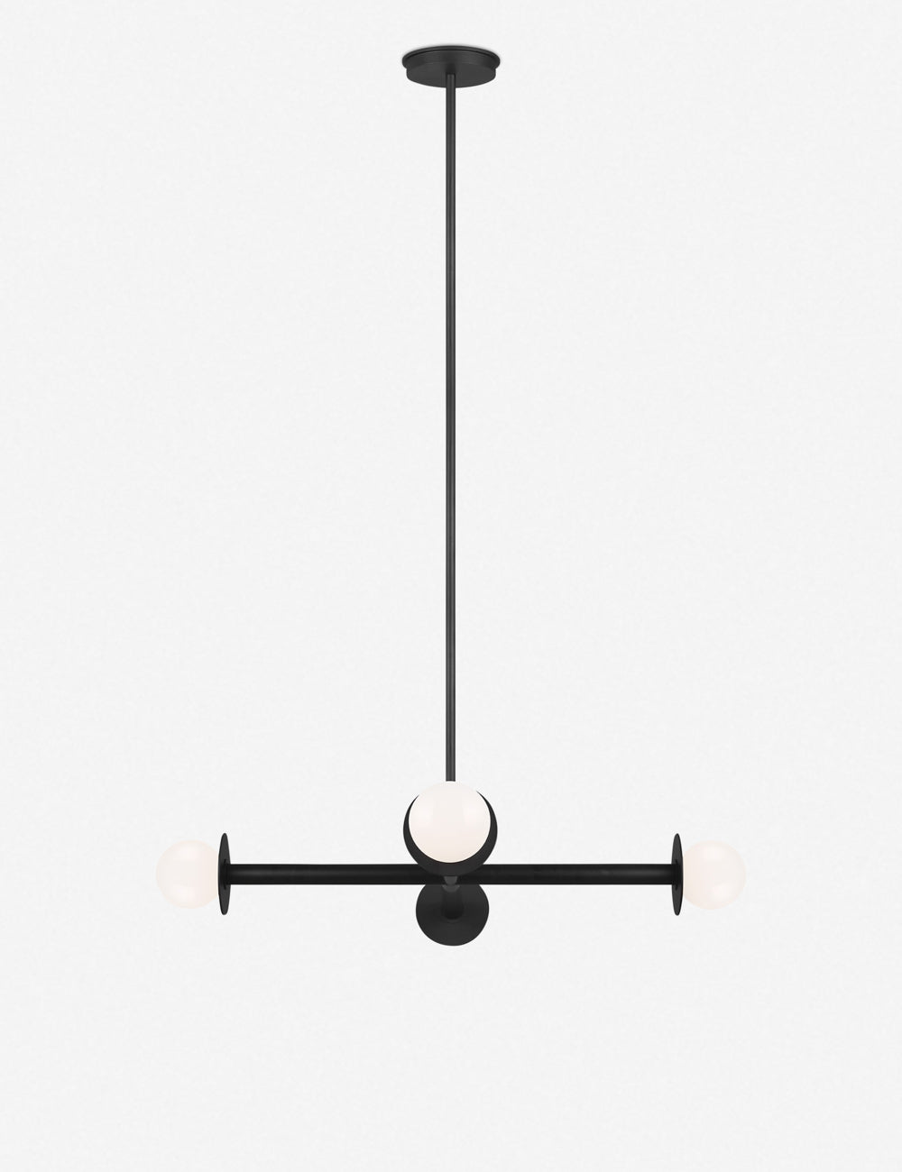 Nodes Wide Chandelier dining room light front view