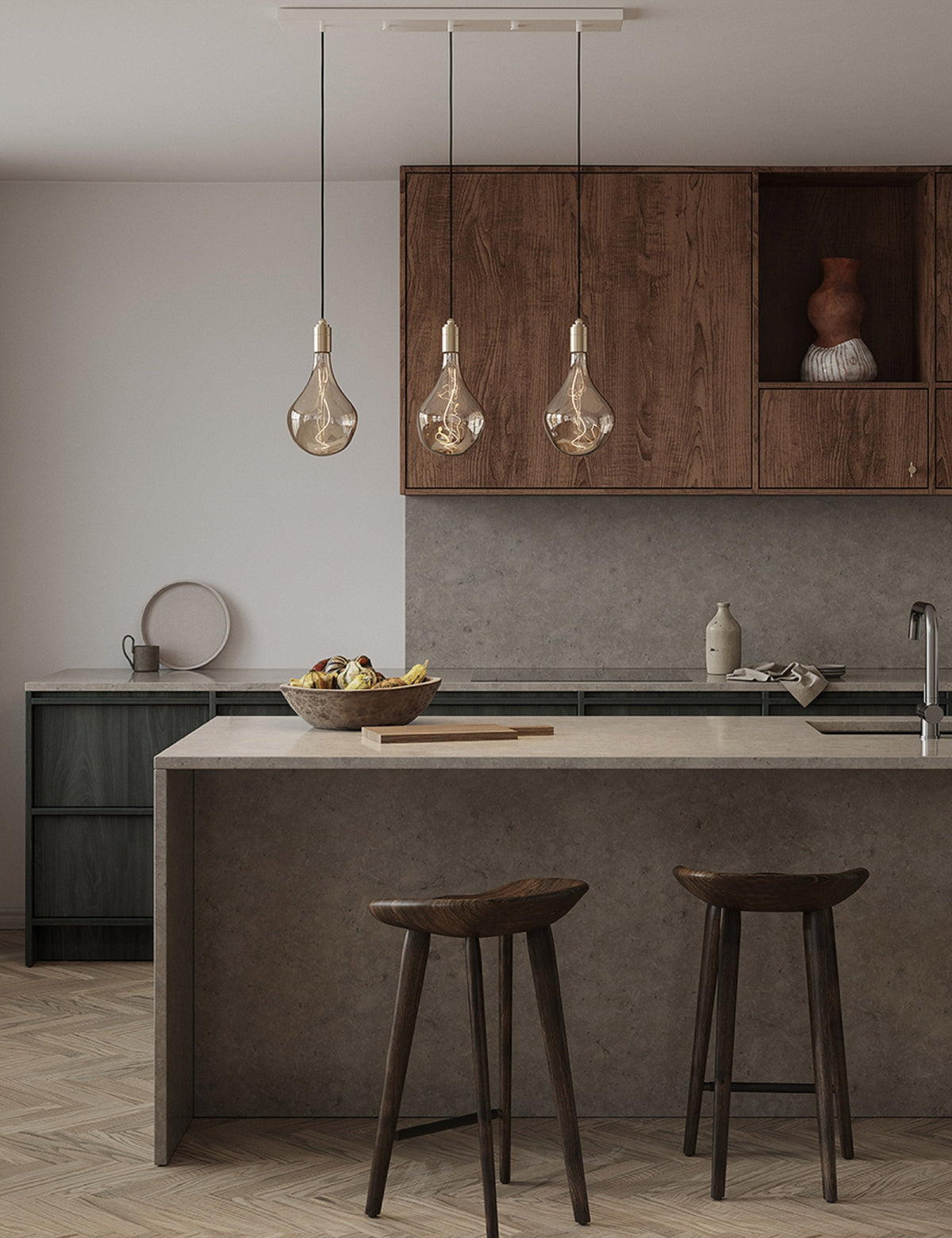 Triple Linear Pendant Light with Voronoi II product view 3
