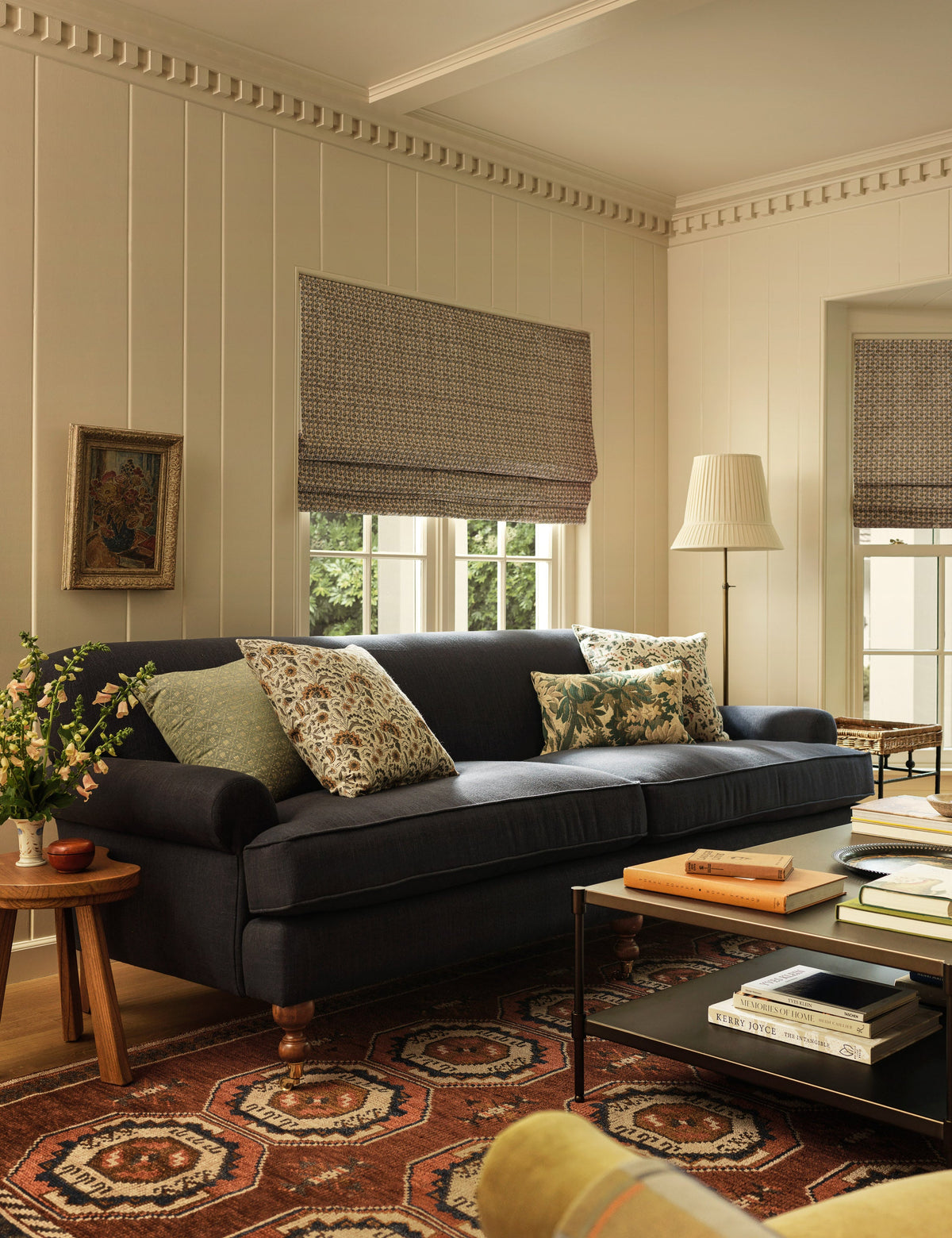 Lily Adjustable Floor Lamp styled in a room