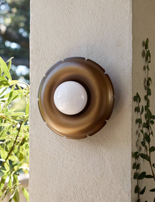 Cristobal Outdoor Sconce aged brass finish product view 2