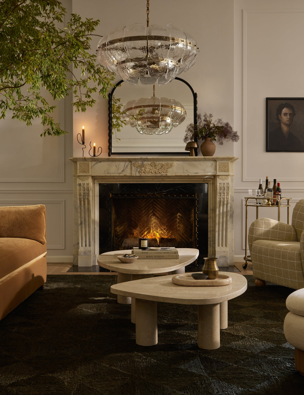 Bascom Tiered Chandelier styled in a room