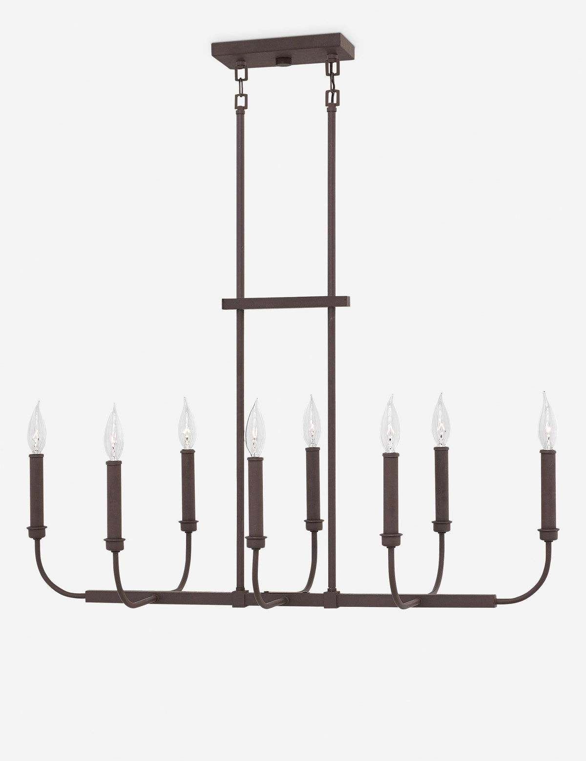 Parsons Linear Chandelier dining room light front view