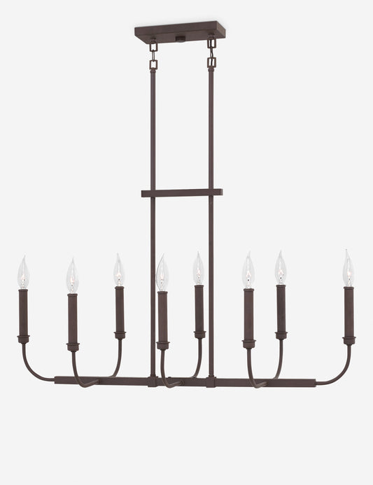 Parsons Linear Chandelier dining room light front view