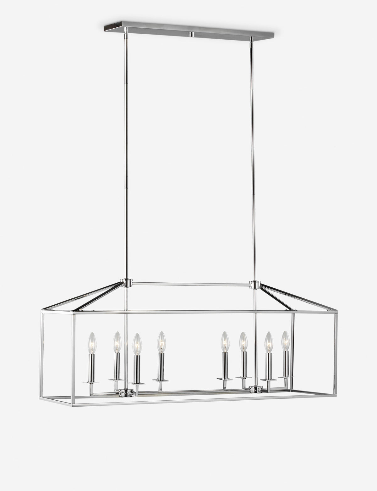 Lucius Linear Chandelier dining room light front view