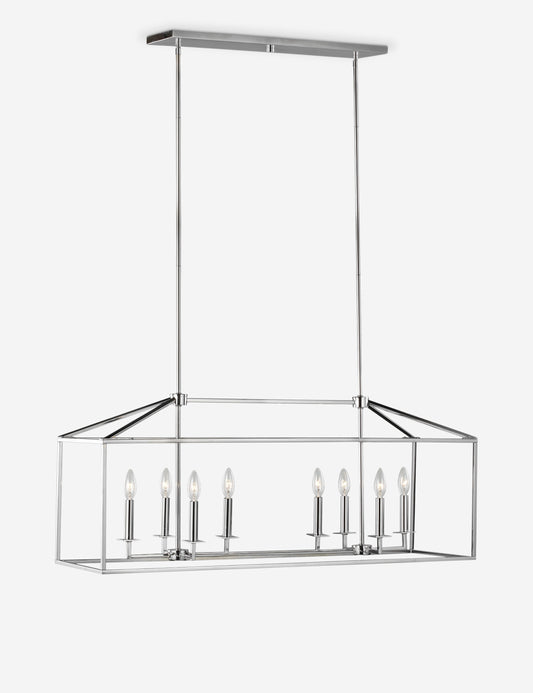 Lucius Linear Chandelier dining room light front view