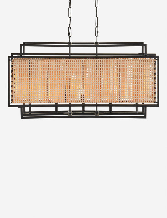 Brayson Linear Chandelier dining room light front view
