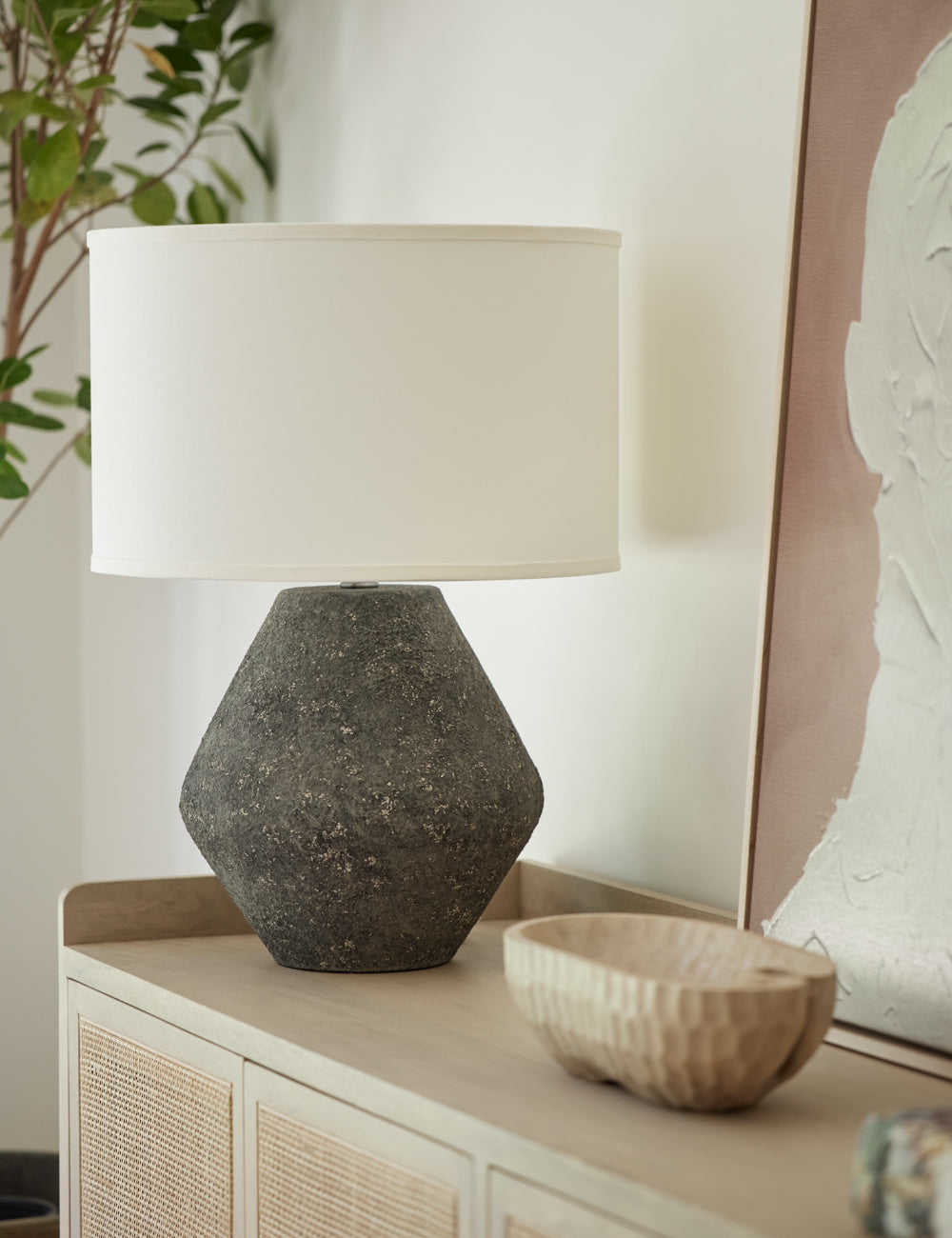 Keyana Table Lamp styled in a room