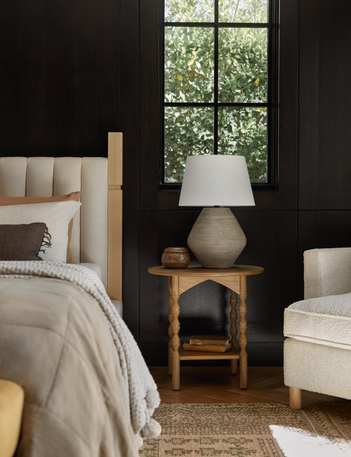 Khala Table Lamp styled in a room