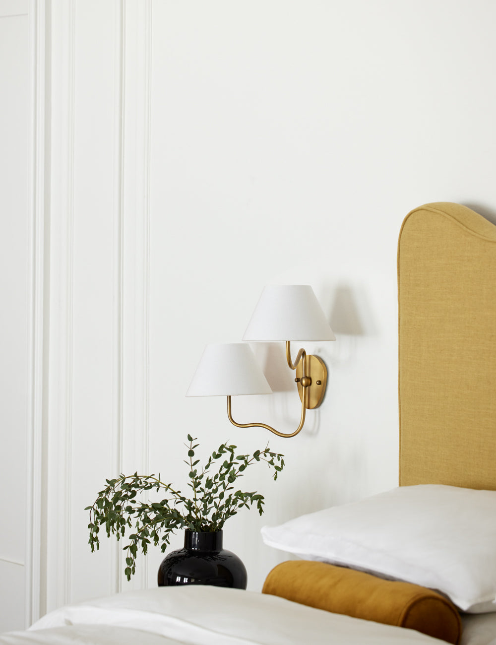Magdalene Double Sconce styled in a room