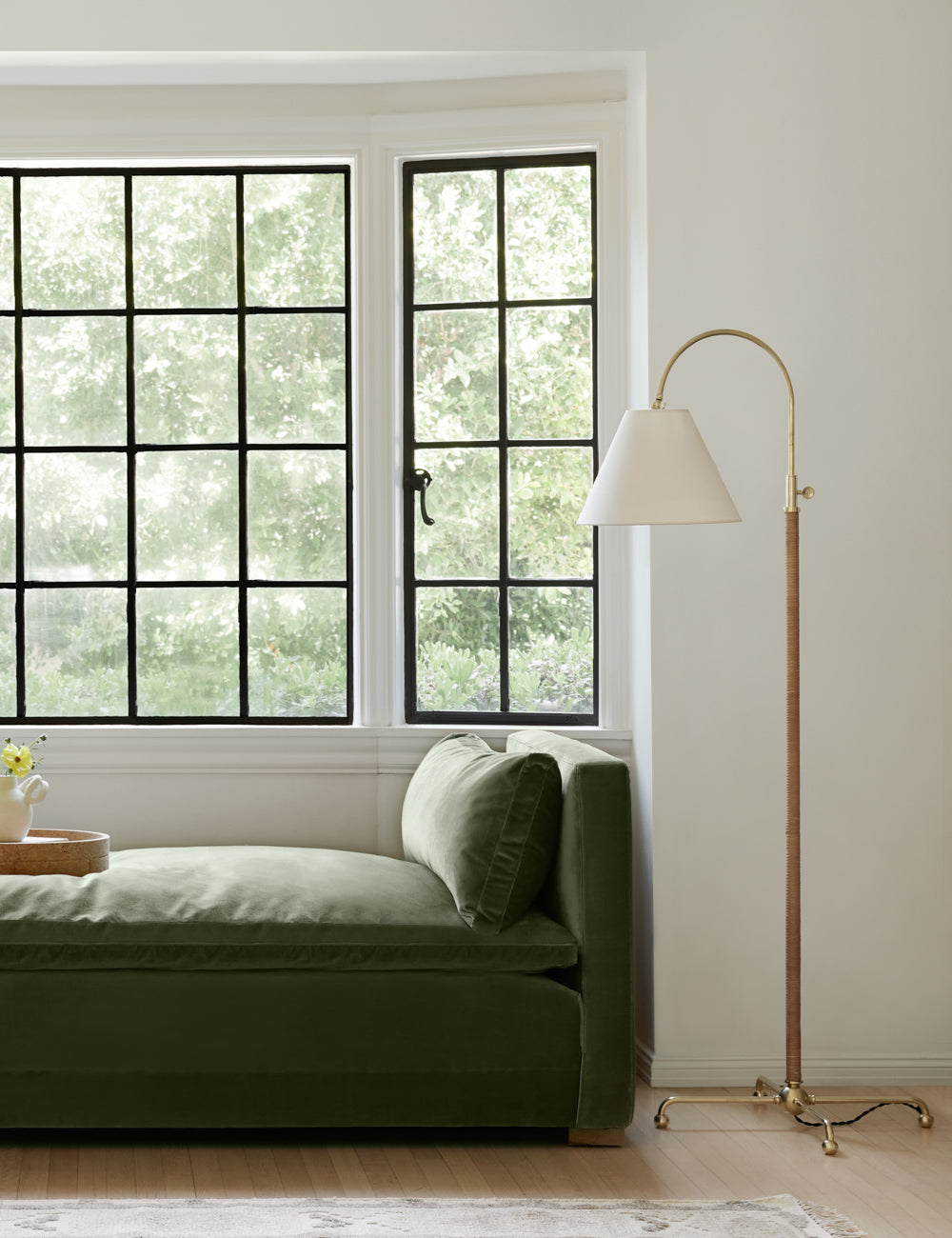 Davis Task Floor Lamp styled in a room