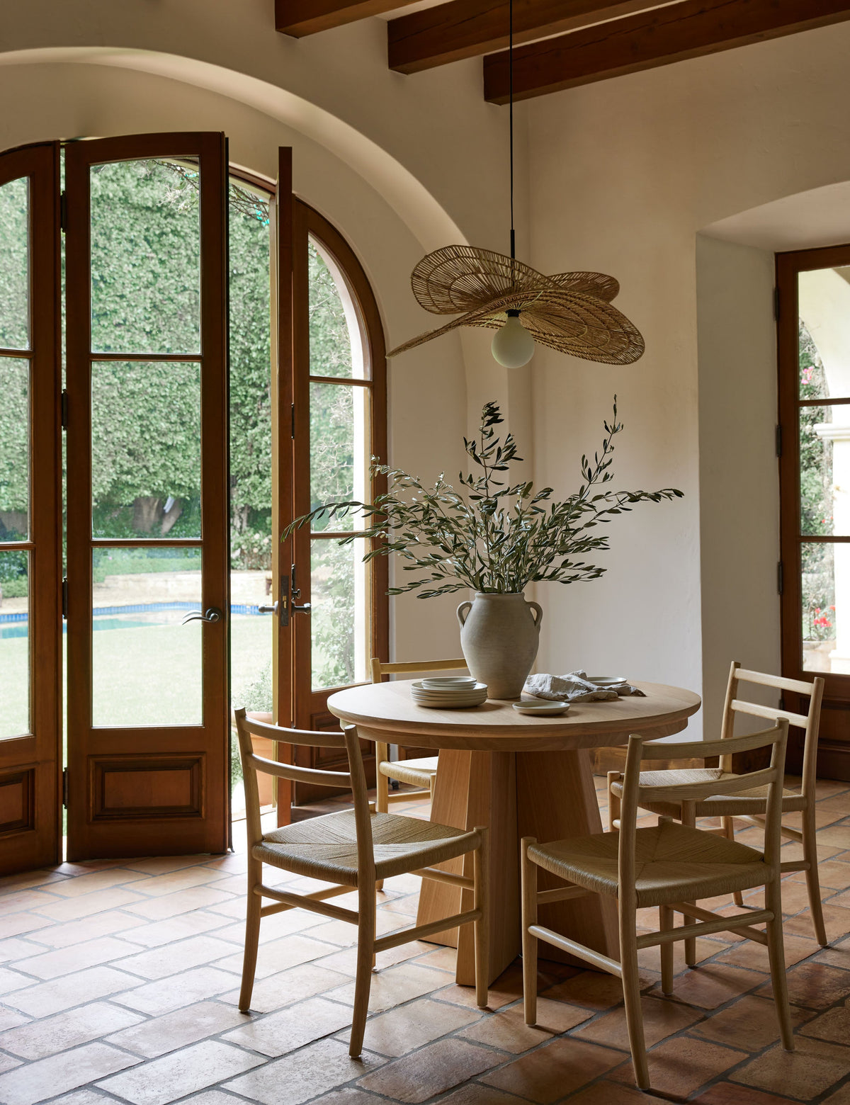 Valar Double Tier Pendant Light styled in a room