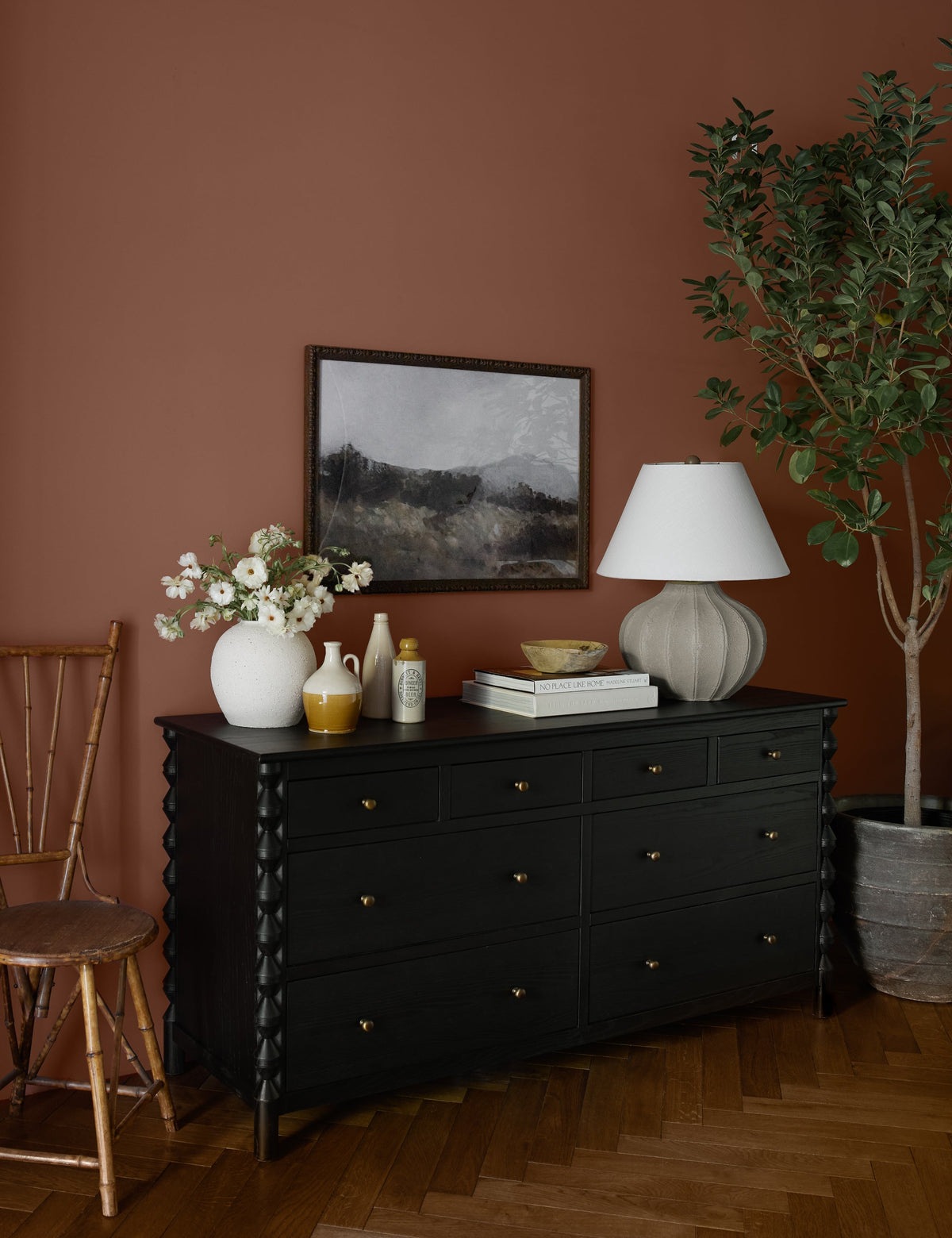 Sorrento Table Lamp styled in a room