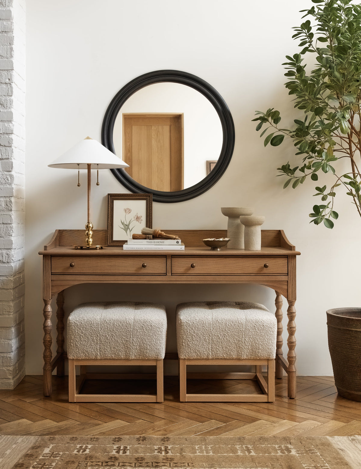 Zora Table Lamp styled in a room