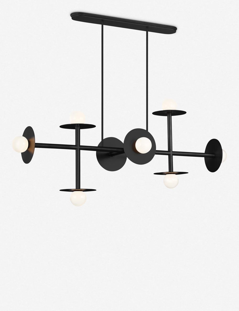 Nodes Large Linear Chandelier dining room light front view