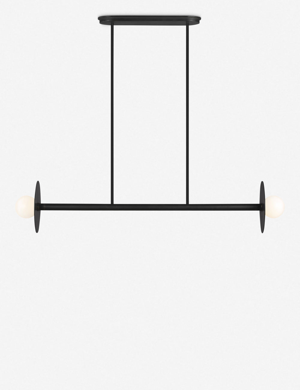 Nodes Medium Linear Chandelier dining room light front view