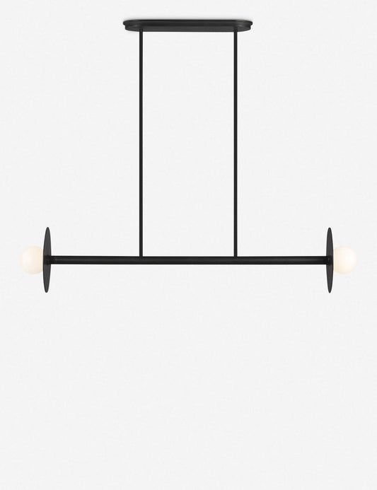 Nodes Medium Linear Chandelier dining room light front view