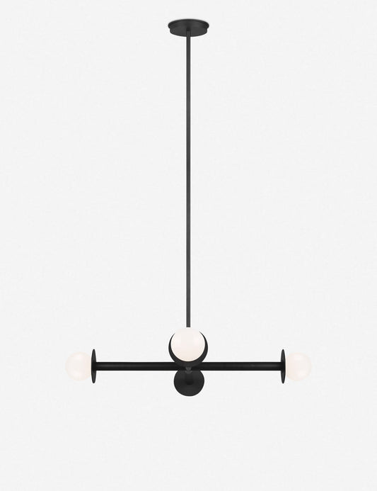 Nodes Wide Chandelier dining room light front view