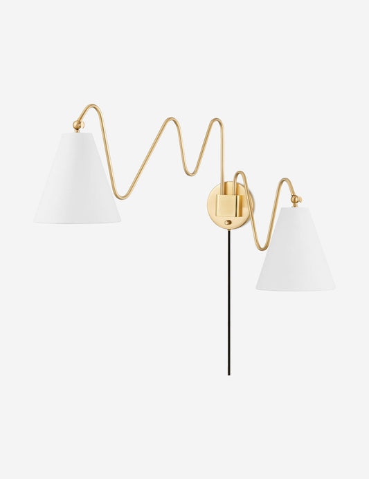 Dellon Double Plug-In Sconce bedroom wall light front view
