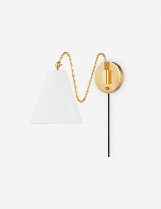 Dellon Single Plug-In Sconce bedroom wall light front view