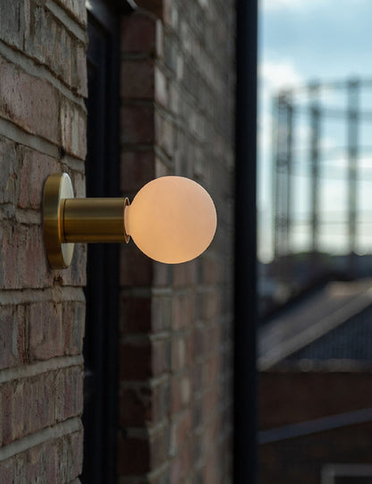 Lochan Outdoor Sconce with Sphere III outdoor wall light front view