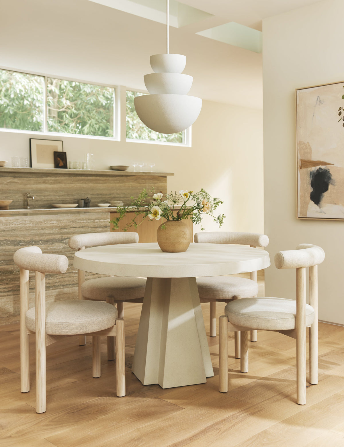 Beaunay Tiered Chandelier dining room light in a styled room