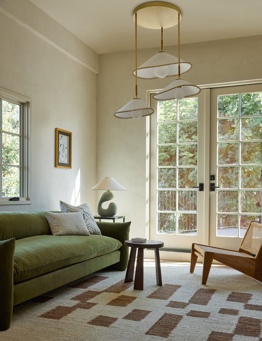 Arroyo Chandelier dining room light in a styled room