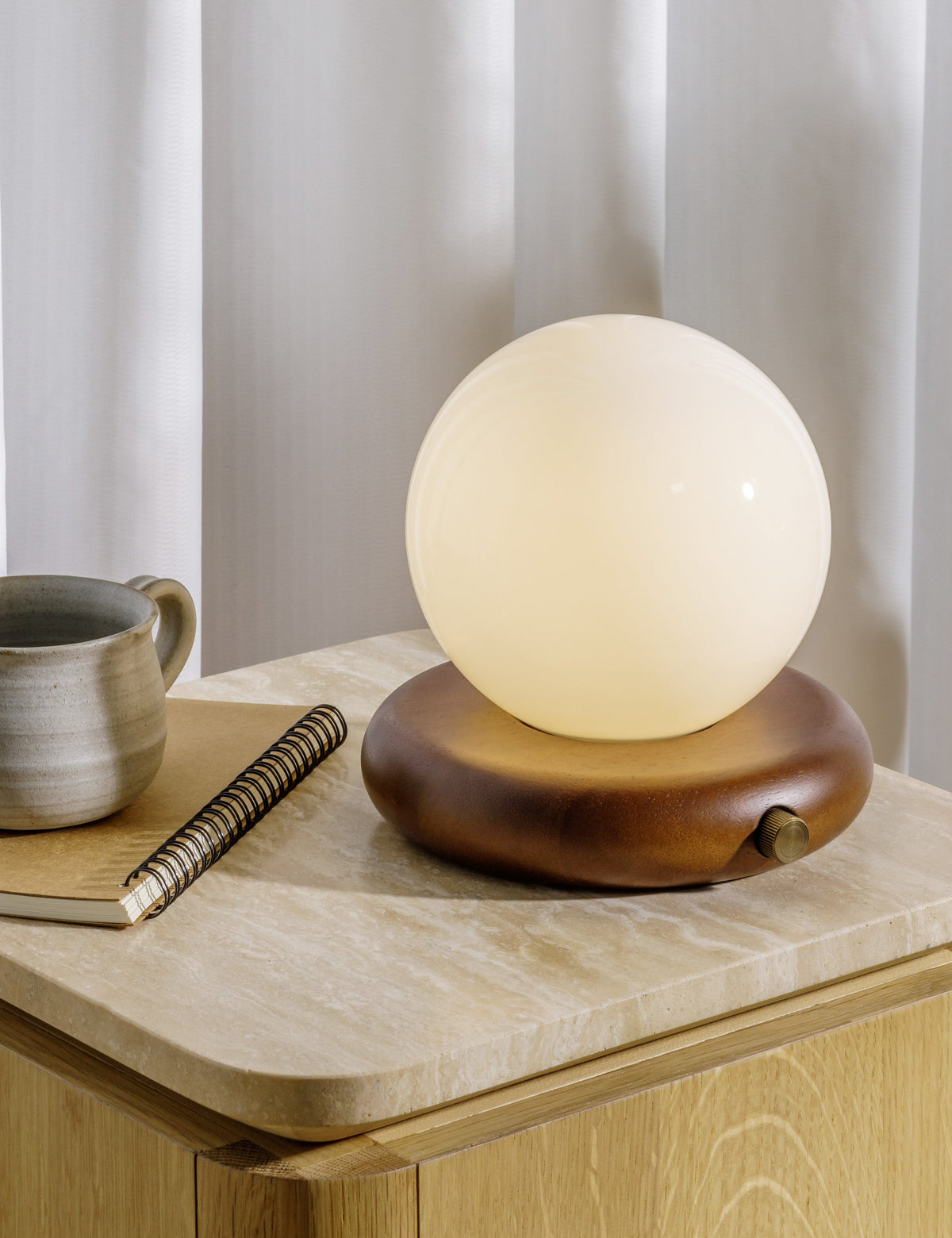 Washburn Cordless Table Lamp styled in a room