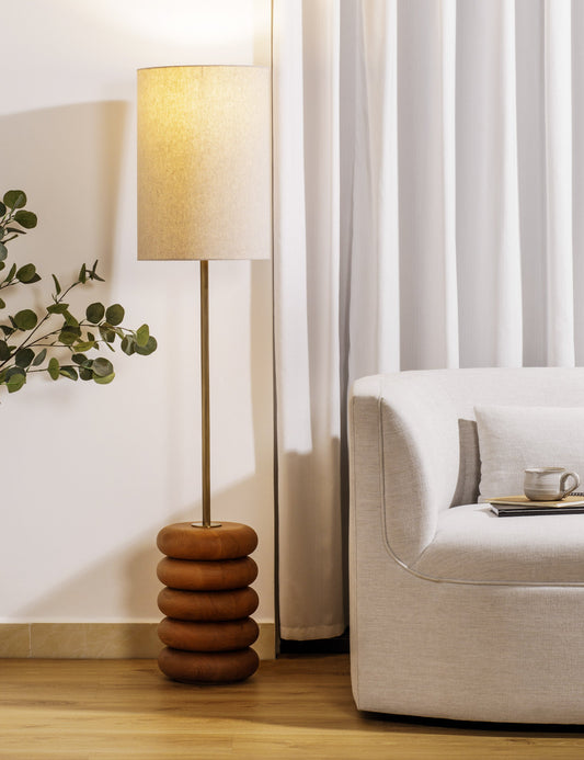 Linus Floor Lamp living room floor lamp in a styled room