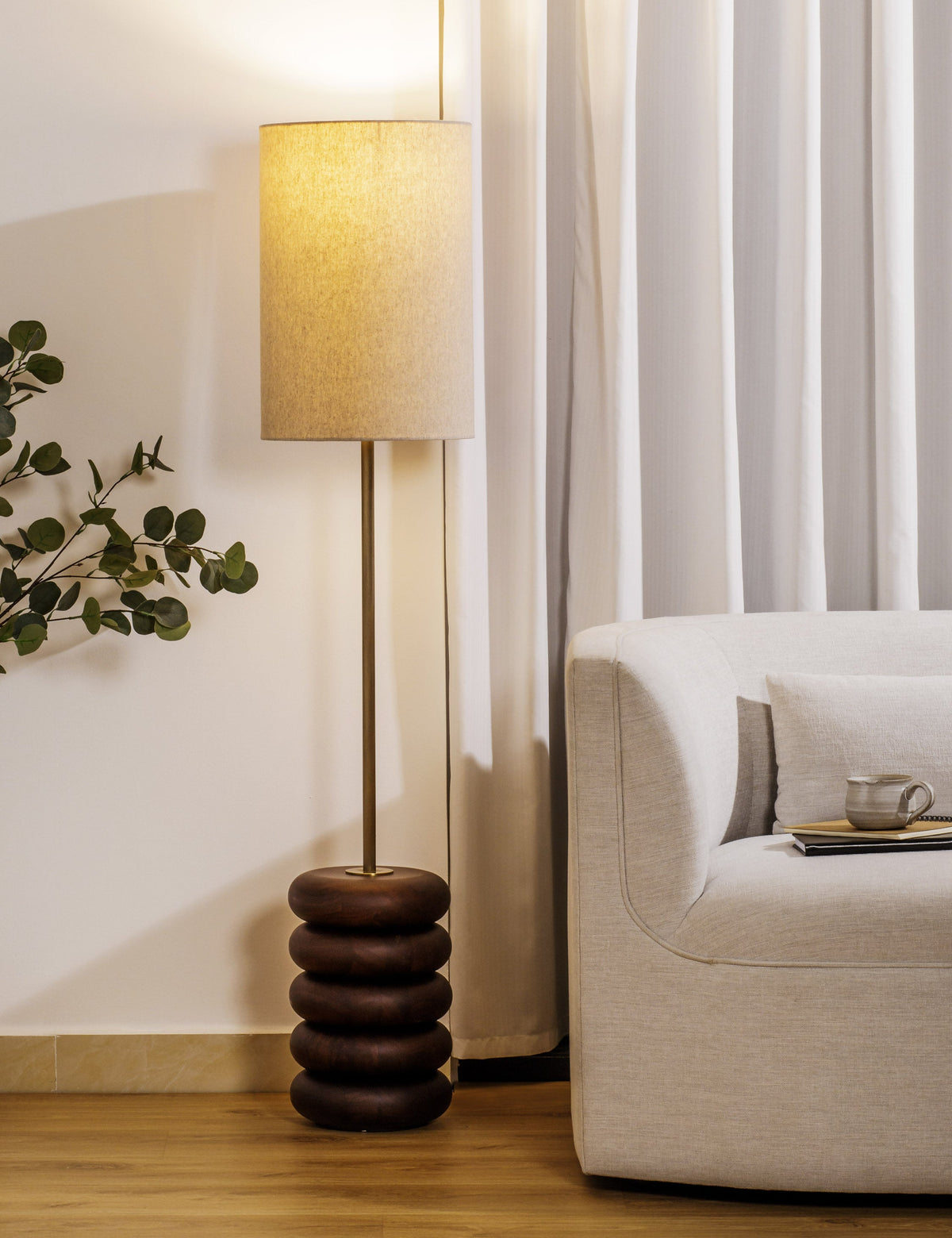 Linus Floor Lamp styled in a room
