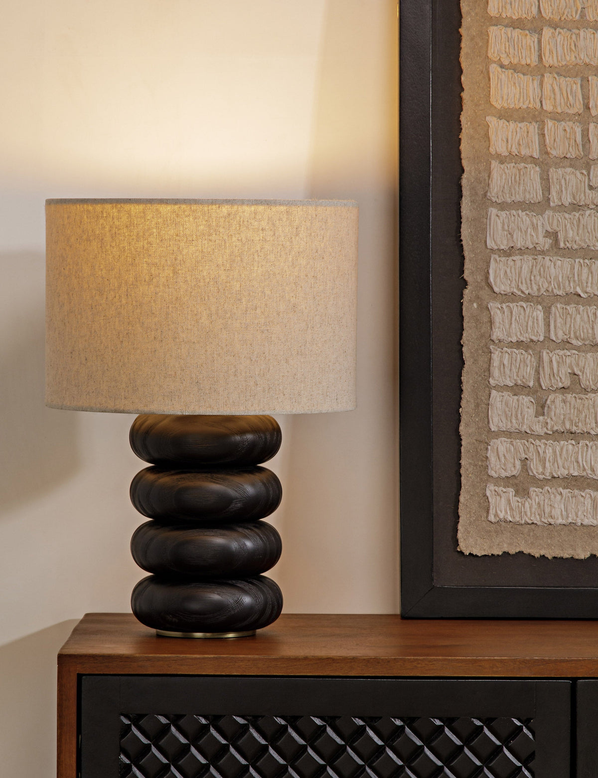 Linus Table Lamp styled in a room