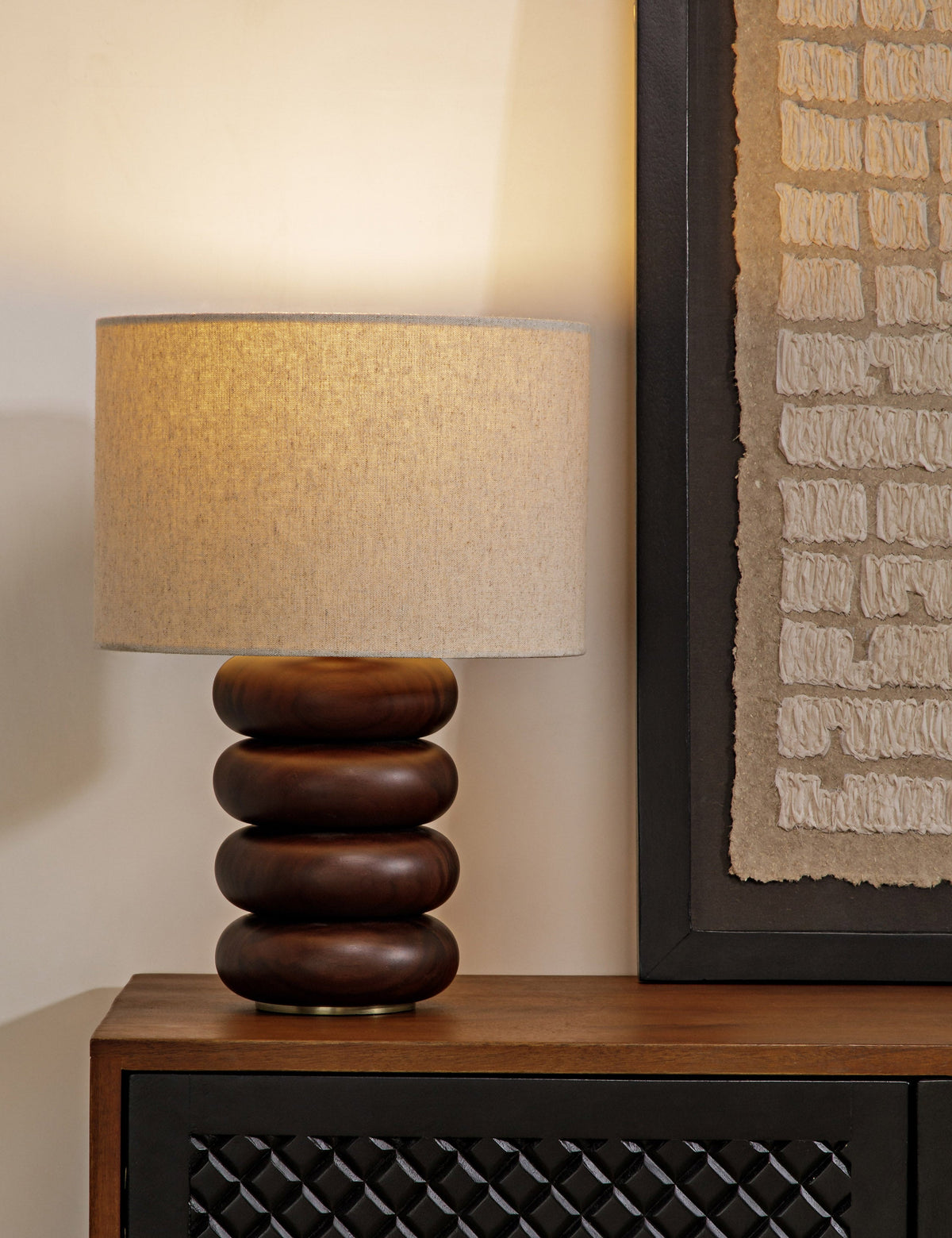 Linus Table Lamp styled in a room