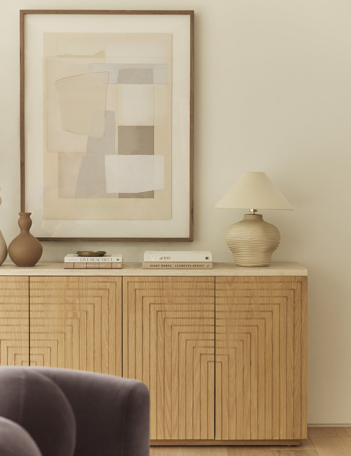 Wrinkle Table Lamp styled in a room