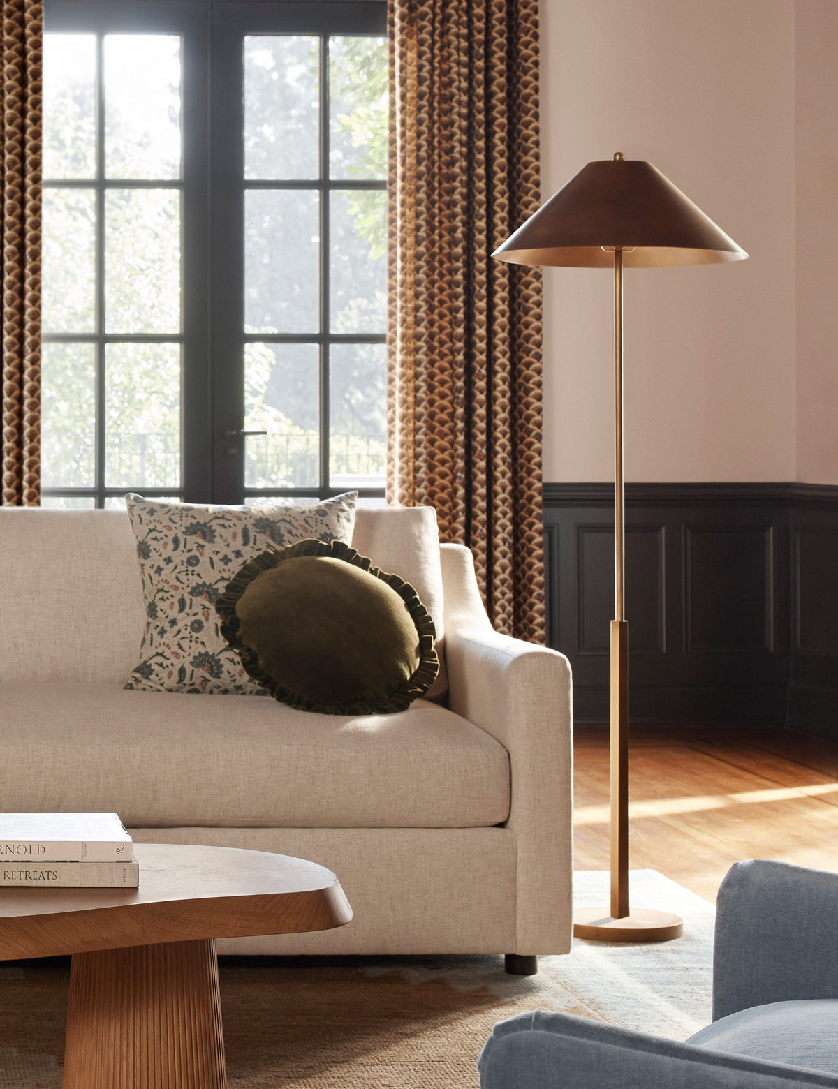 Tutton Task Floor Lamp styled in a room
