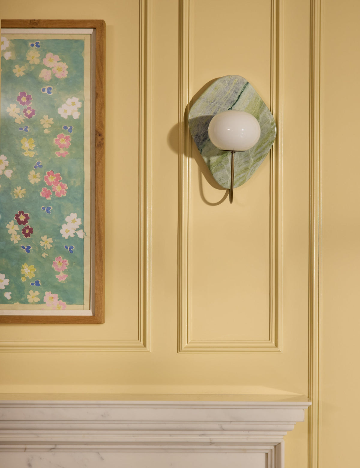Memphis Marble Sconce bedroom wall light in a styled room