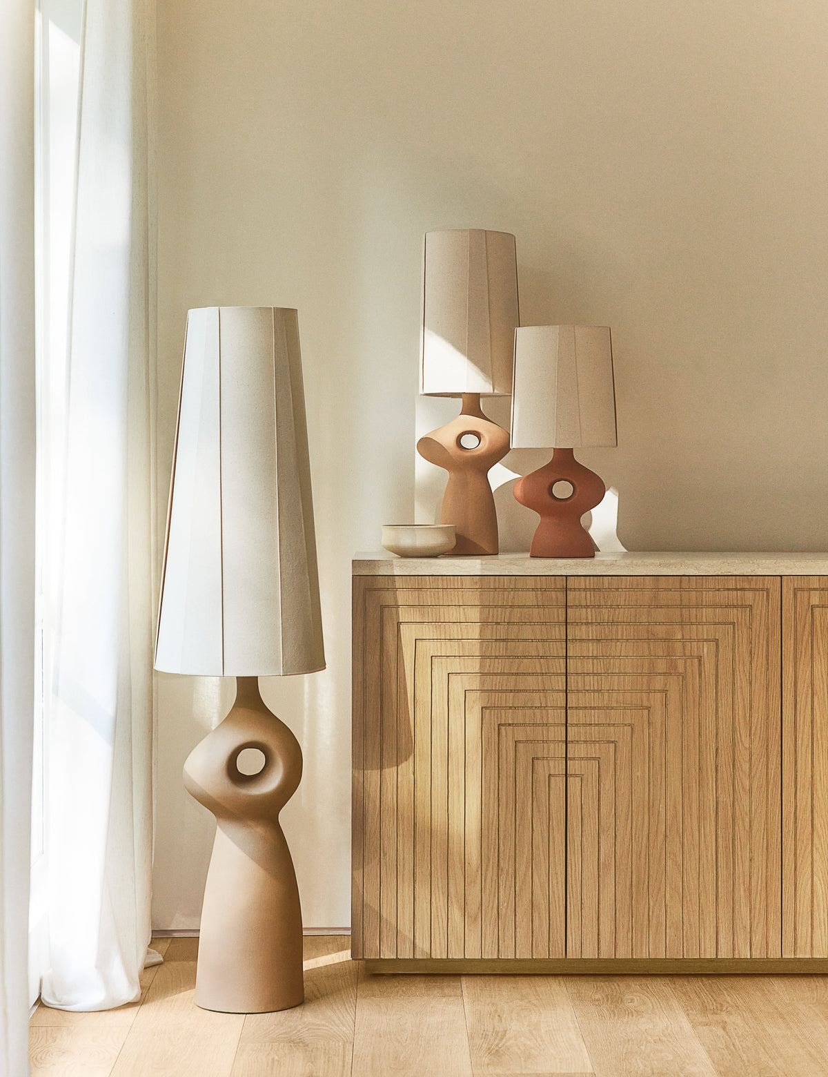 Rhodes Floor Lamp styled in a room