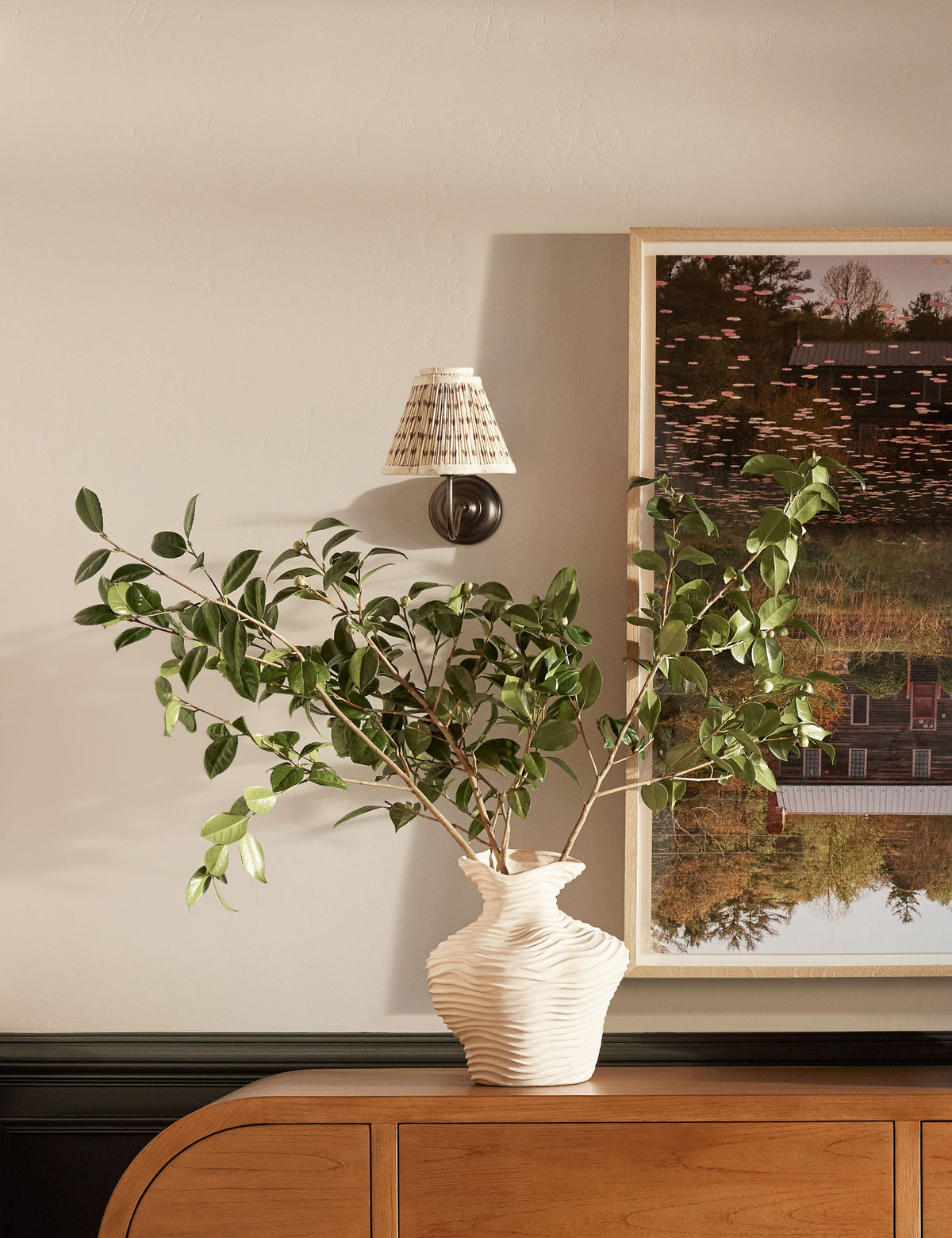 Jordan Sconce styled in a room