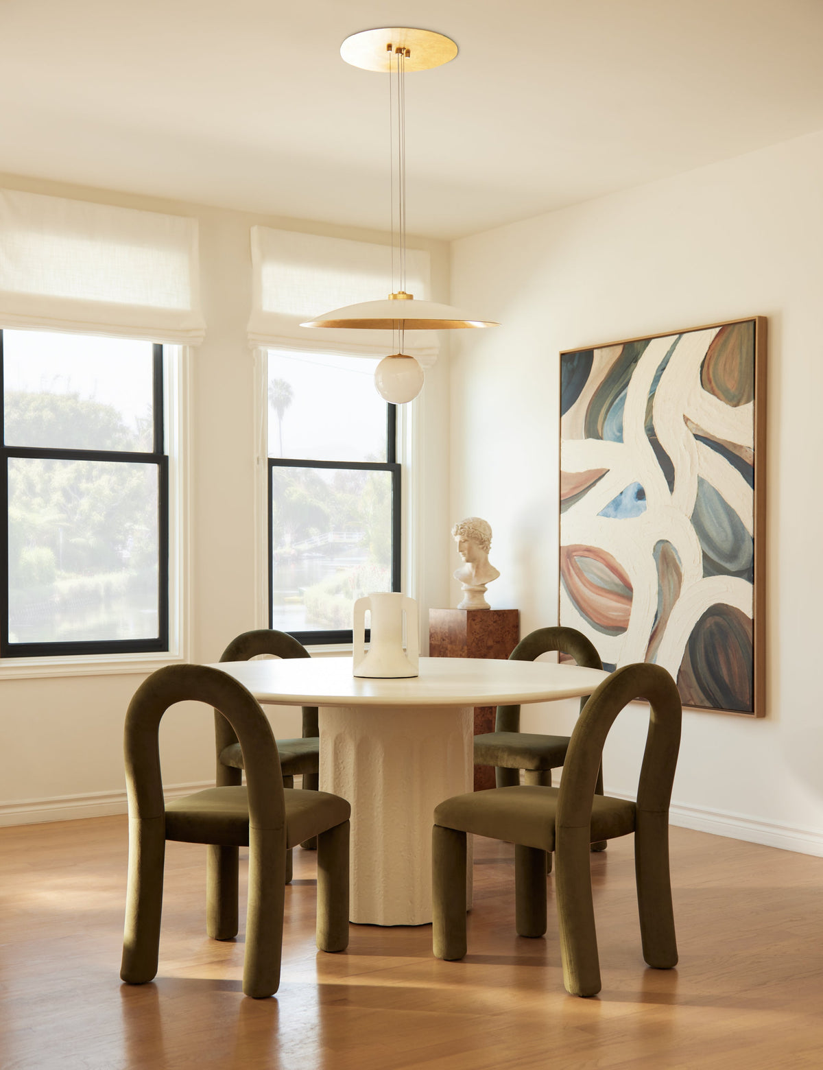 Simran Pendant kitchen island light in a styled room