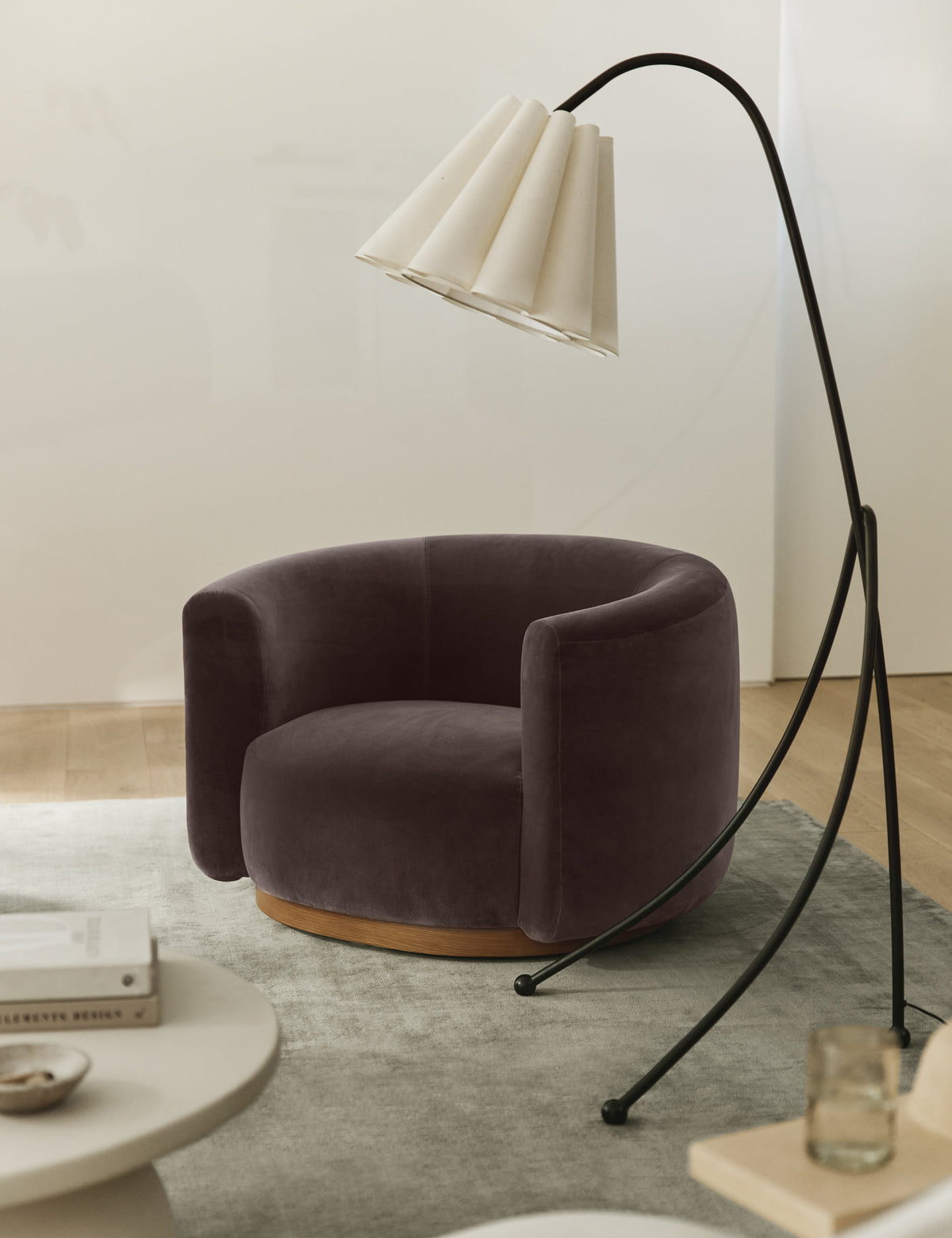 Addie Floor Lamp styled in a room
