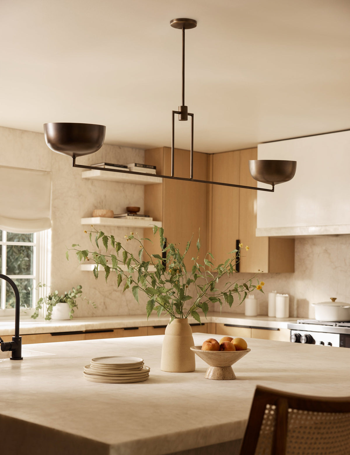Talley Linear Chandelier styled in a room