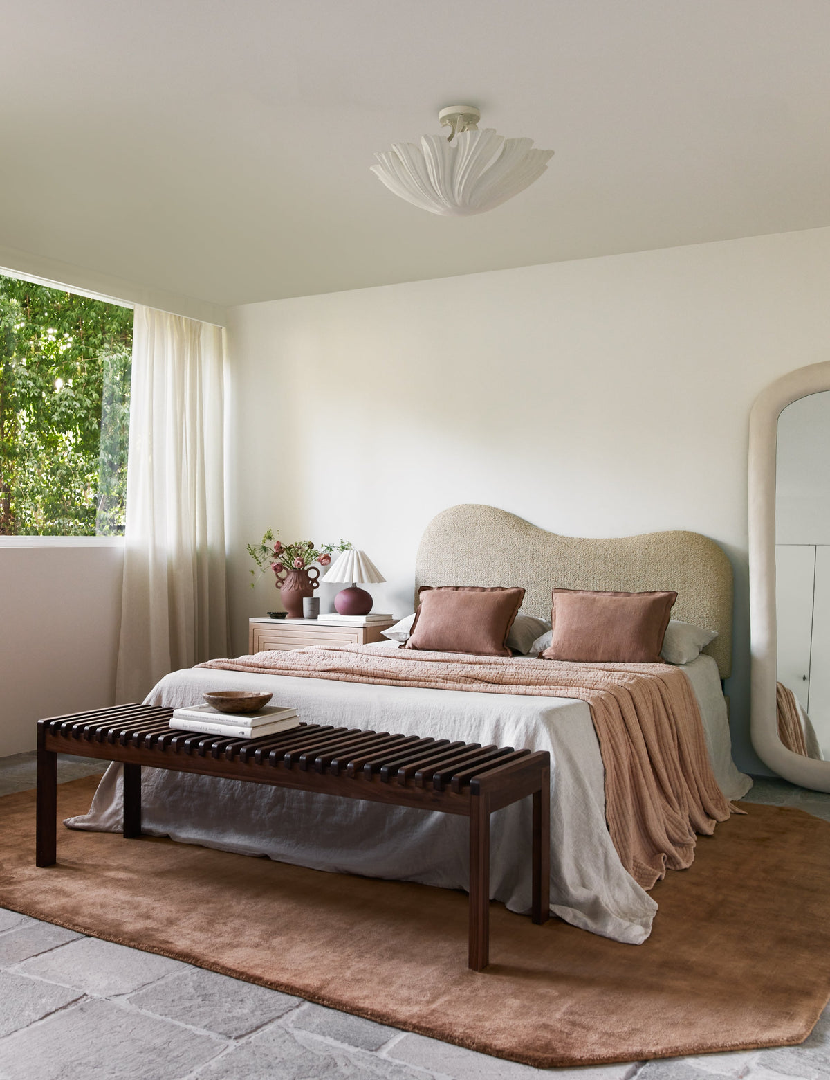 Tulia Semi-Flush Mount Light ceiling light in a styled room
