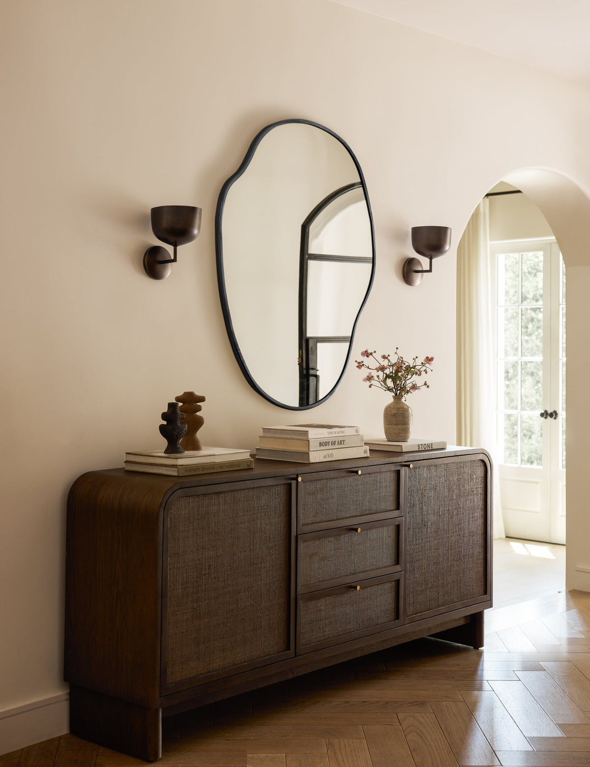 Talley Sconce styled in a room