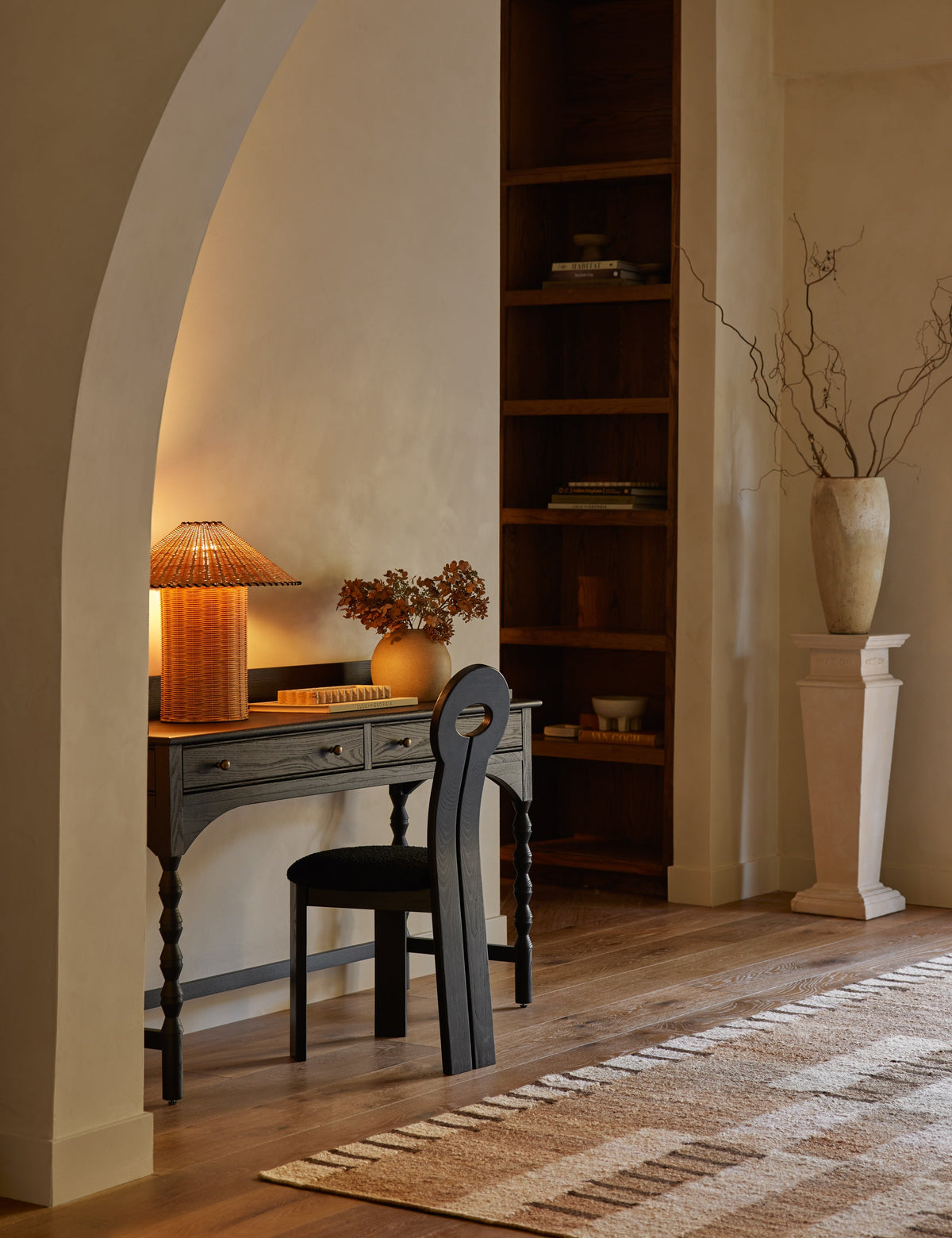 Terrene Table Lamp styled in a room