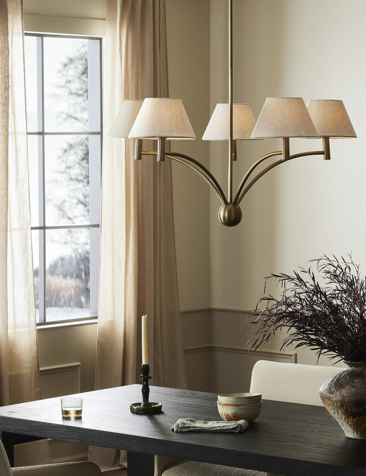 Fanning Chandelier dining room light front view