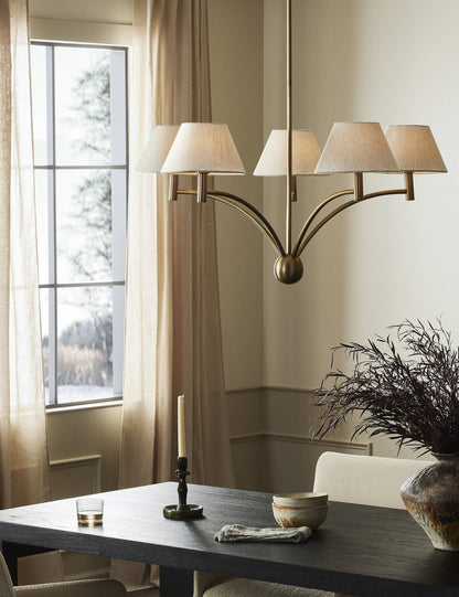 Fanning Chandelier dining room light front view