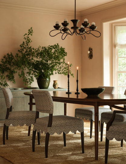 Houghton Chandelier dining room light in a styled room