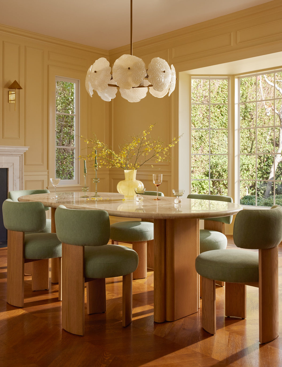 Almici Chandelier dining room light in a styled room