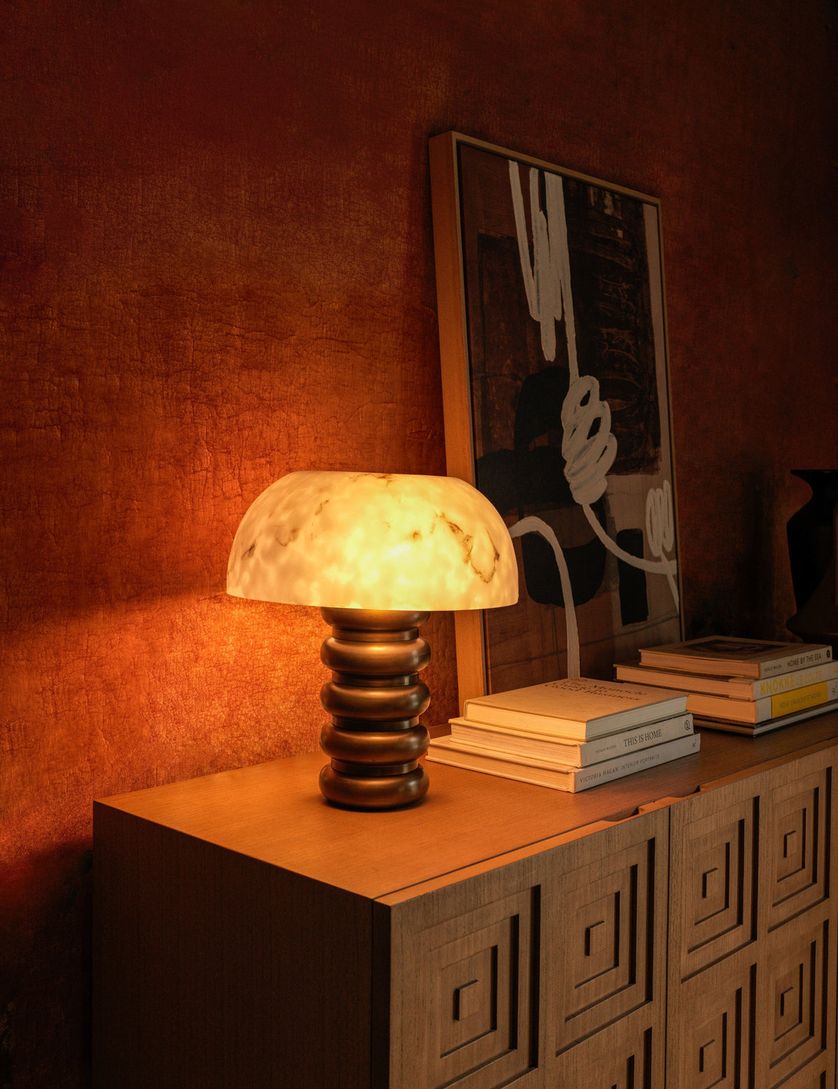 Phaedra Table Lamp styled in a room