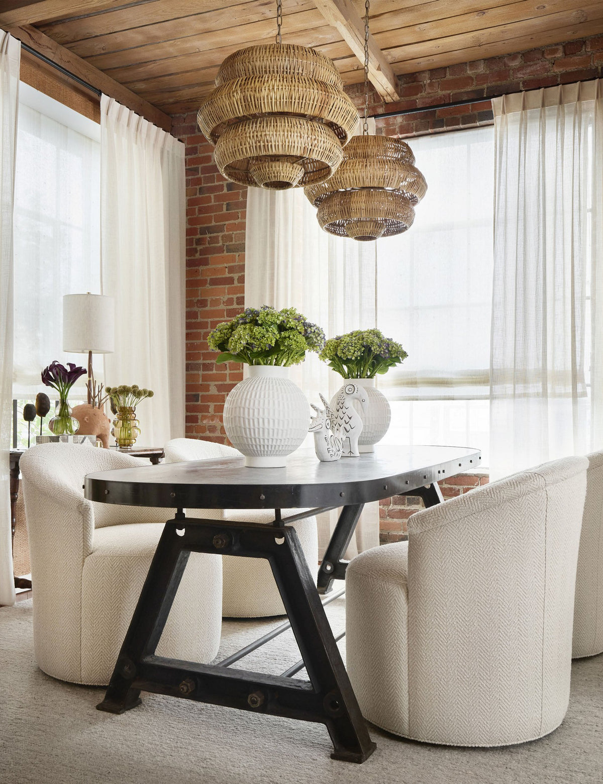 Katriel Chandelier dining room light front view